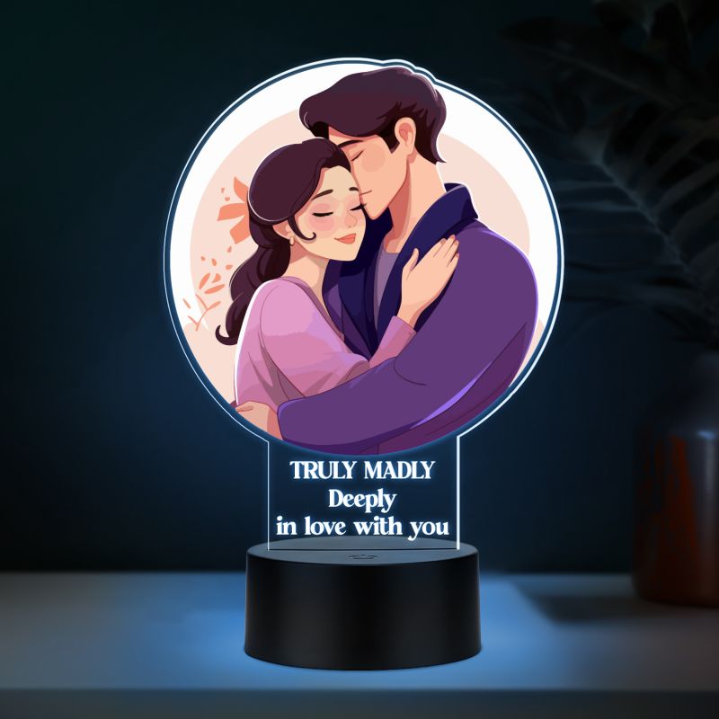 Personalized Valentine LED Lamp with Custom Name 7 Color Changing Romantic Night Light Valentine Gift for Couples Couple Night Light Frame Lamp (Love Lamp)